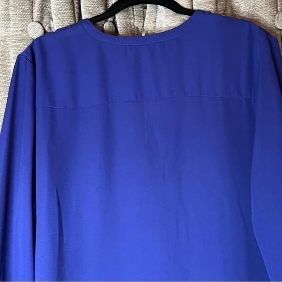 Zac & Rachel Purple Flowy Cuffed Sleeve Tunic Blouse Size Large - Picture 14 of 16